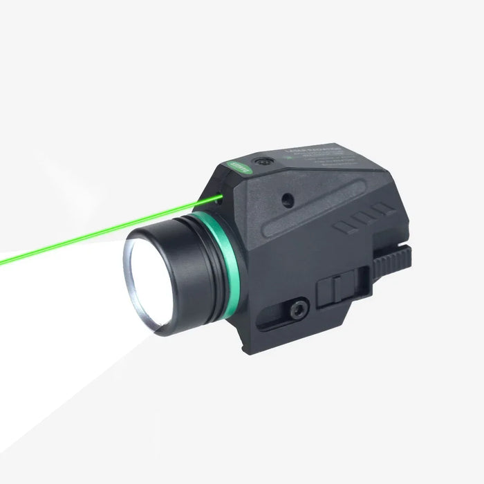 Torcia tattica a LED Mirino laser verde/rosso per mini Glock 17 19 Pistola Pistola leggera Arma Scout Luce per guida Pictinny da 20 mm