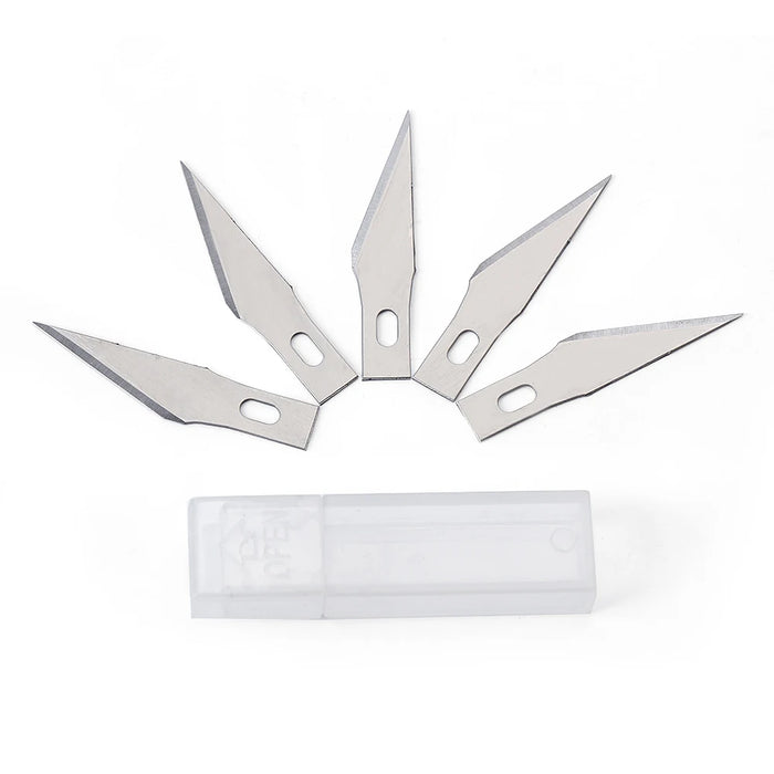 Kit di strumenti per coltelli da bisturi in metallo antiscivolo Coltelli artigianali per incisione + 5 lame per telefono cellulare PCB Utensili manuali per riparazione fai-da-te