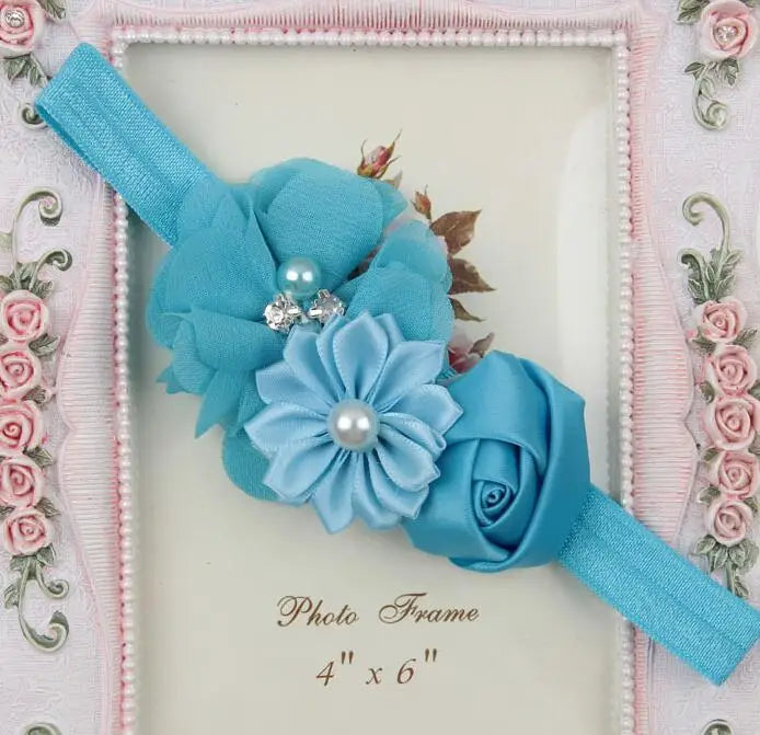 Fascia per capelli per bambina Fiore floreale Neonato Bambini Elastici Fasciatura in gomma Accessorio per capelli Fasce per capelli Turbante Fotografia