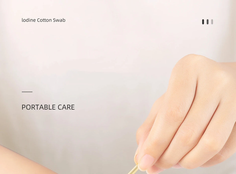 Tampone di cotone iodio monouso per neonati bastoncini di tampone iodoforo indipendenti bambini adulti bambino famiglia all'aperto sicurezza quotidiana assistenza domiciliare