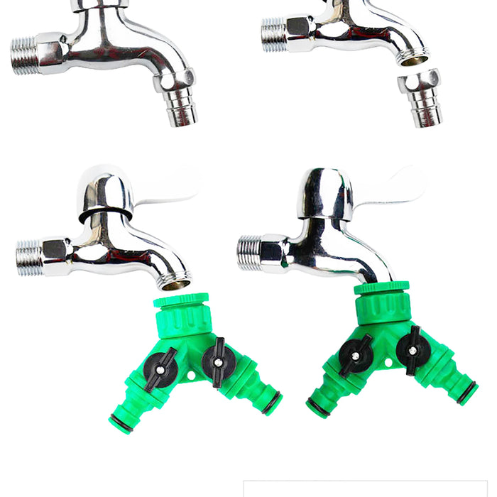 Valvola shunt tipo Y Sistema di irrigazione da giardino Splitter acqua Connettore rapido a forma di Y a 2 vie Adattatore per rubinetto dell'acqua Regolatore dell'acqua