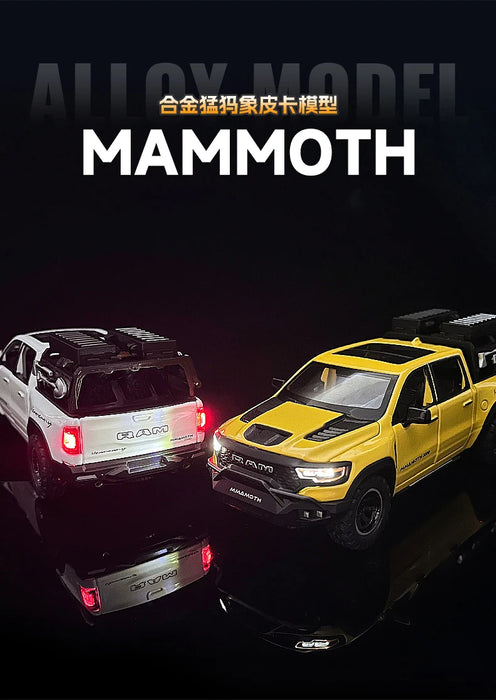 1:32 Dodge RAM 1000 TRX Mammoth Picku Modello di auto in lega Suono e luce Tirare indietro Giocattolo per bambini da collezione Regalo di compleanno