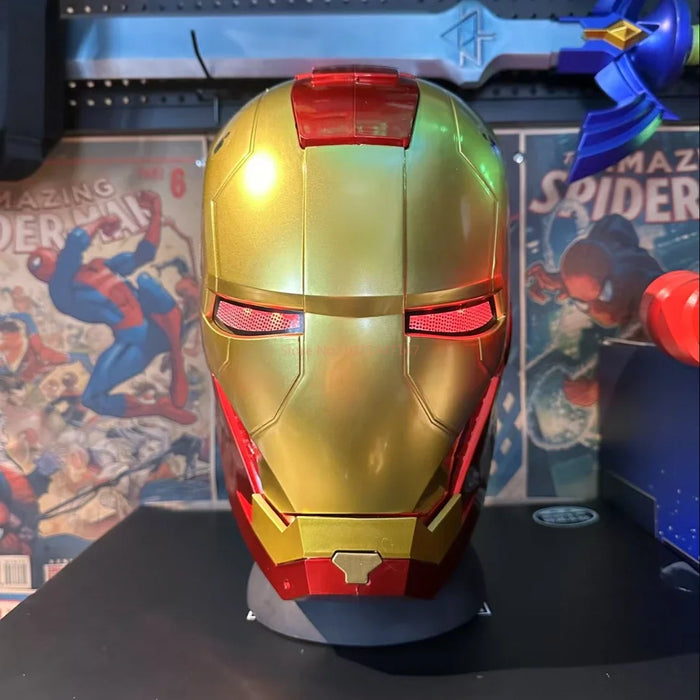 2025 New Iron Man Helmet Mk5 Jarvis Helmet Luminous Manual Opening And Closing Wearable Cool Children'S Cosplay Mask Toy Gift