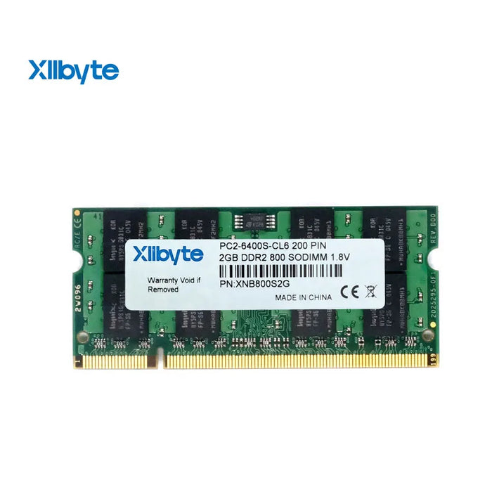 Xllbyte Nuova memoria sigillata SODIMM DDR2 800Mhz 2GB PC2-6400 per RAM portatile, buona qualità! Alta compatibilità!