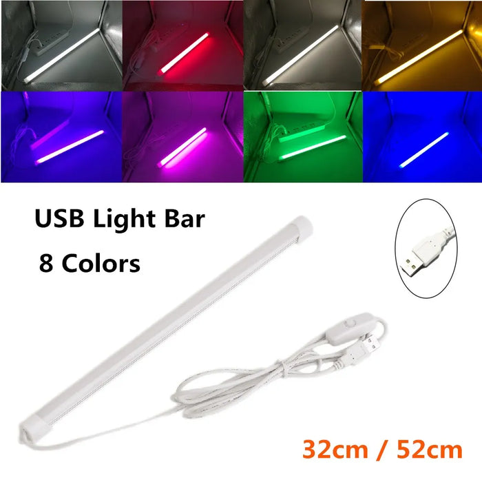 Barra luminosa a LED USB Striscia LED rigida da 5 V per la cucina Barra luminosa in alluminio dimmerabile per illuminazione sotto l'armadio Bianco caldo freddo