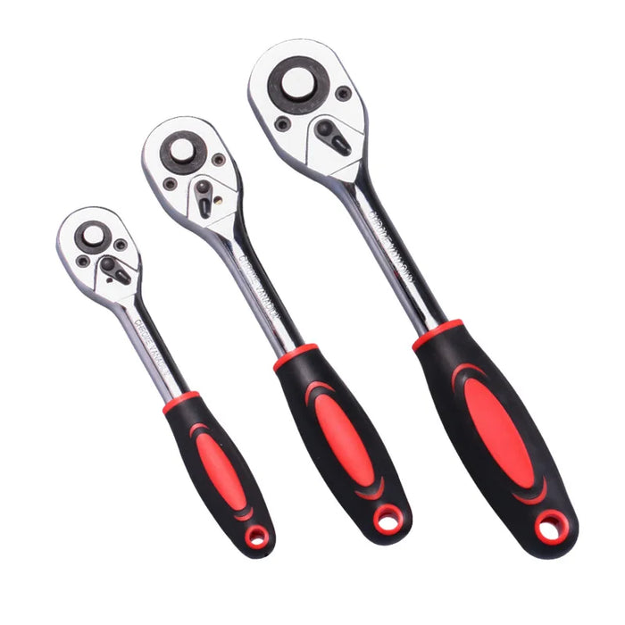 Krachtige 1/4" 3/8" 1/2" Chiave a cricchetto 24 denti per presa a sgancio rapido Chiave a testa quadrata Utensili manuali