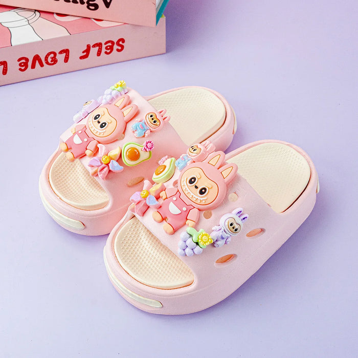 Nuove popolari pantofole in Eva versatili rosa cartone animato per ragazzi e ragazze, sandali antiscivolo con doppia suola morbida alla moda 831