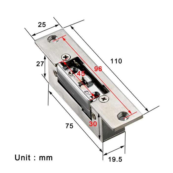 Serratura elettrica DC12V in acciaio inossidabile accensione per sbloccare Fail Secure per il controllo degli accessi