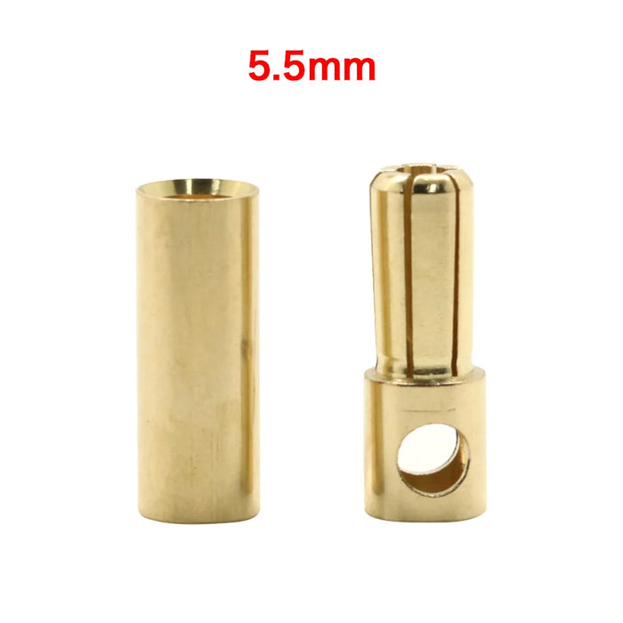 20 pz/lotto 2.0mm 3.0mm 3.5mm 4.0mm 5.5mm 6.0mm 8.0MM spina connettore a Banana proiettile oro per tappi batteria ESC Lipo RC (10 paia)