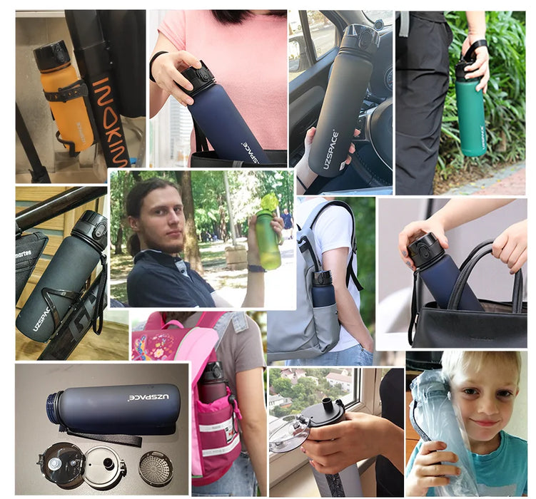 UZSPACE Borse acqua calda 500/1000ML Proteine Shaker Diretta Drink Outdoor Sport Tour Portatile A Perfetta Tenuta di Plastica Tritan La Mia Bottiglia BPA Libero