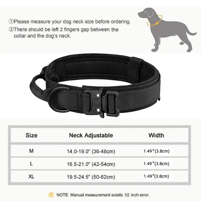 Prodotti per animali collare per cani tattico all'aperto fibbia in metallo traspirabilità collare in Nylon cane da addestramento medio e grande per cani