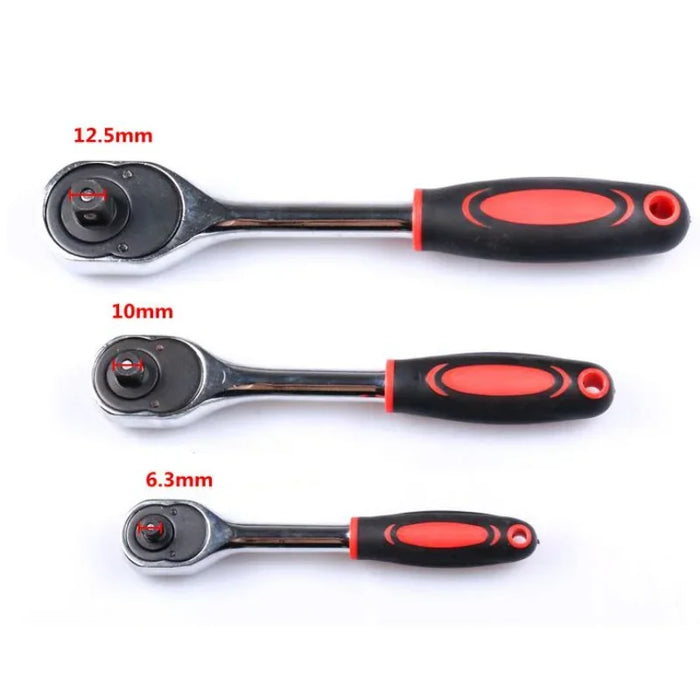 Krachtige 1/4" 3/8" 1/2" Chiave a cricchetto 24 denti per presa a sgancio rapido Chiave a testa quadrata Utensili manuali