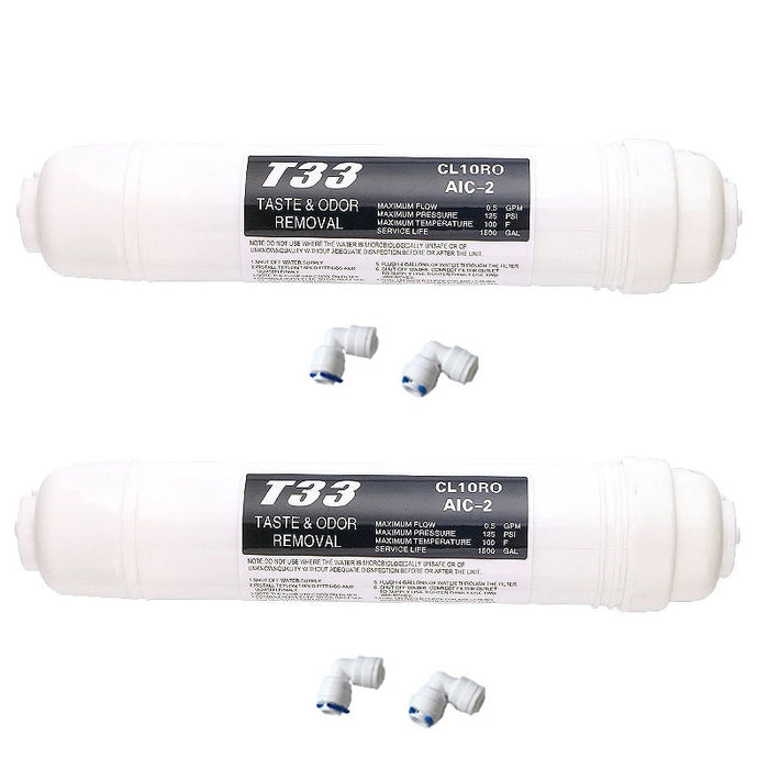 Collegamento rapido da 10 pollici T33 con 2 pezzi di raccordo Depuratore d'acqua COCONTO IN LINEA Cartuccia FILTRO ACQUA in carbonio OSMOSIS REVERSE