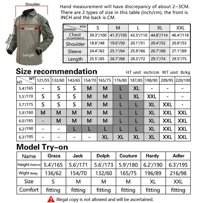 IDOGEAR G3 camicia abbigliamento da caccia Combattimento Gen3 Camicia Tattica 3101
