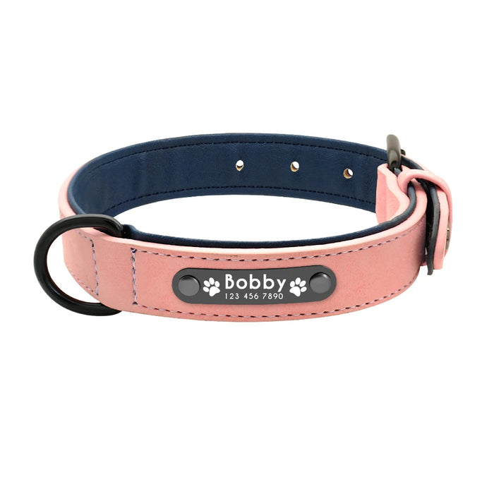 Collari per cani Collare per cani in pelle personalizzato personalizzato Nome Tag identificativi per cani di piccola taglia media grande Pitbull Bulldog Beagle Correa Perro