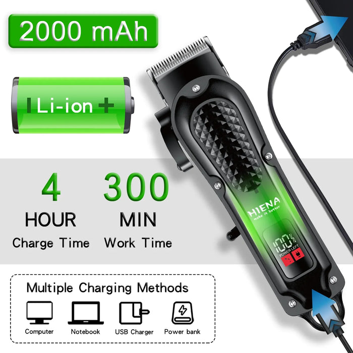 Hiena HYN-212 tagliacapelli elettrico UBS ricaricabile Cordless barba Trimmer uomo potente tagliacapelli elettrico strumento di taglio