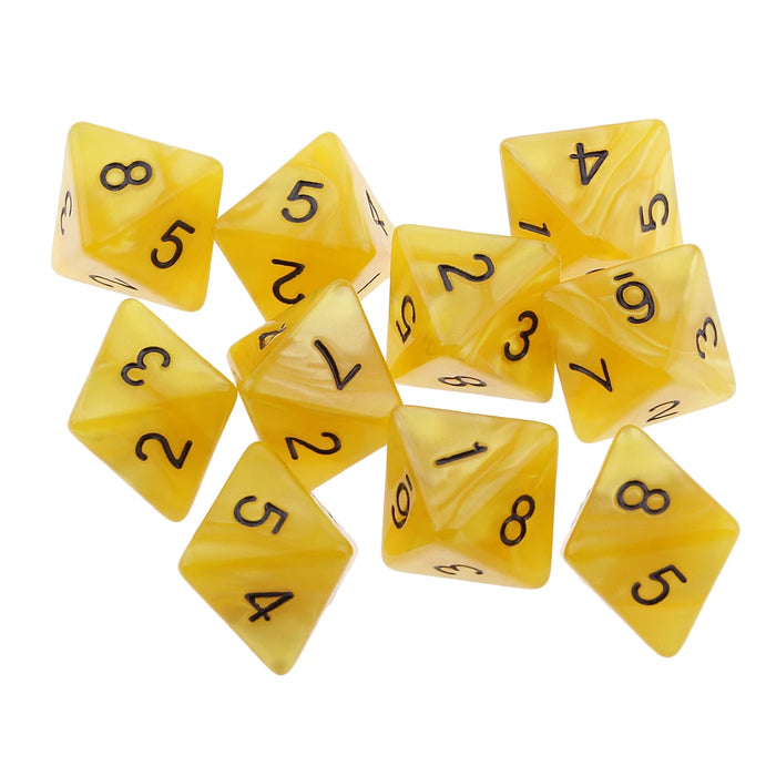 10 dadi a 10 facce D10 D8 dadi poliedrici per giochi dadi RPG da 16 mm dadi per famiglie
