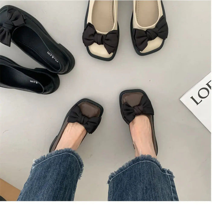 Scarpe da donna retrò scarpe singole francesi fiocco quadrato scarpe Mary Jane 2022 nuovo 35-43 grande