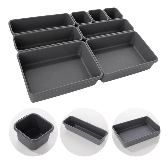 8 pz/set cassetti regolabili Organizer Box vassoi Make Up cosmetici articoli vari divisore supporto cucina bagno armadio portagioie