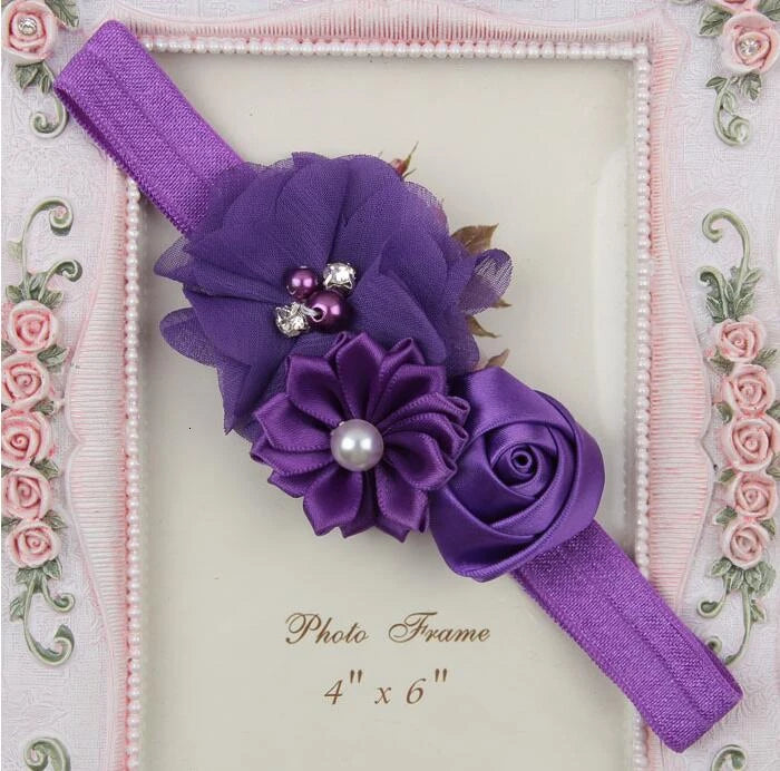 Fascia per capelli per bambina Fiore floreale Neonato Bambini Elastici Fasciatura in gomma Accessorio per capelli Fasce per capelli Turbante Fotografia
