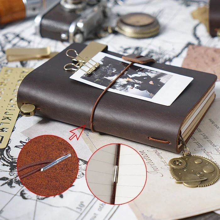 Moterm Vendita Calda 100% Genuino Notebook In Pelle Fatta A Mano Vintage Pelle Bovina Diario Ufficiale Sketchbook Planner TN Copertura Del Notebook Da Viaggio