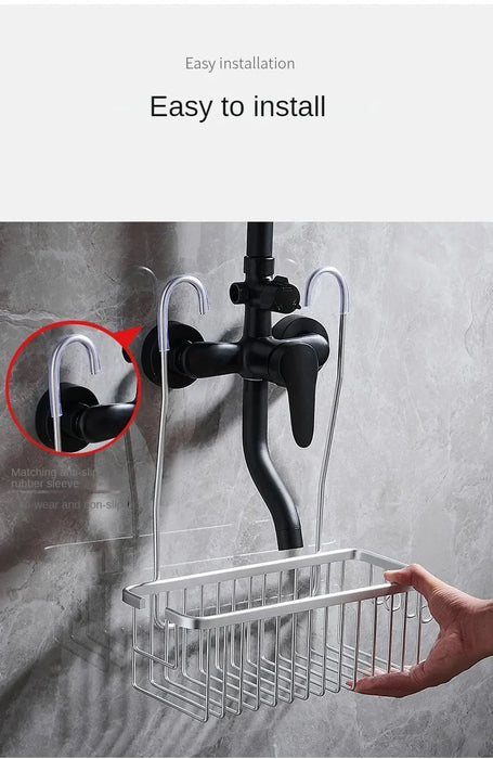 Comodo portaoggetti per wc con installazione senza foratura cestello portaoggetti per bagno per doccia e prodotti da bagno