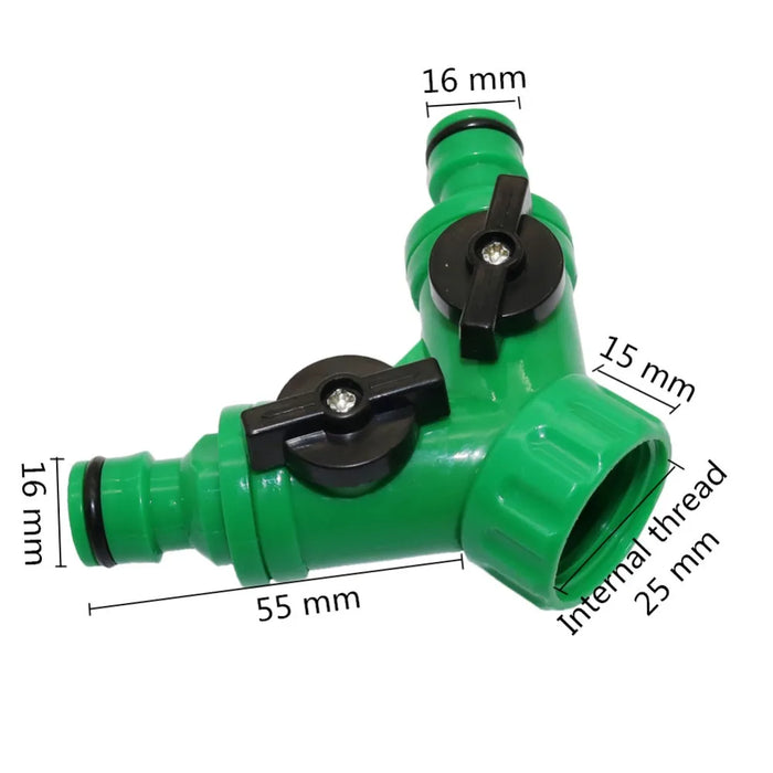 Valvola shunt tipo Y Sistema di irrigazione da giardino Splitter acqua Connettore rapido a forma di Y a 2 vie Adattatore per rubinetto dell'acqua Regolatore dell'acqua