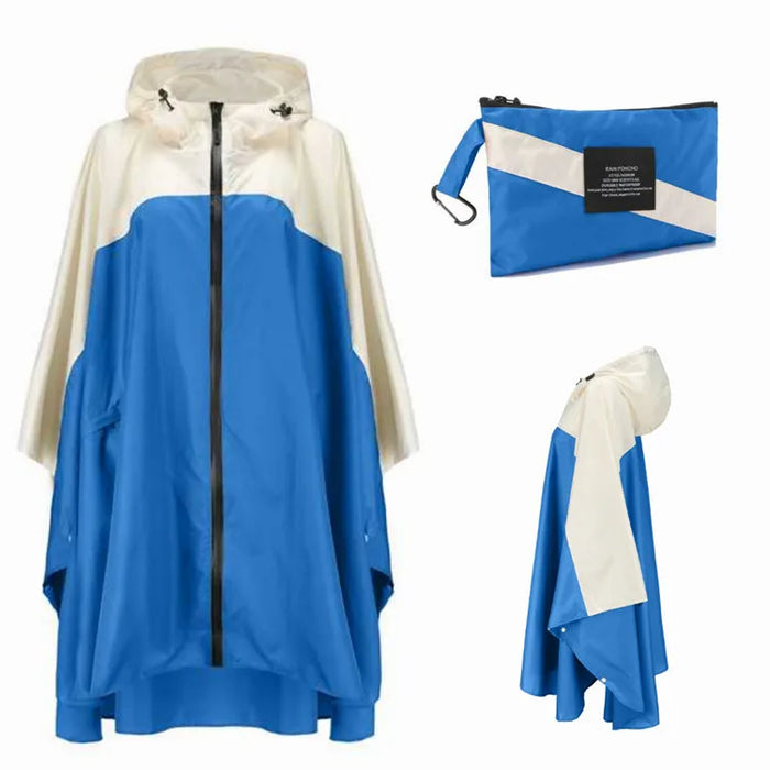 Donna Uomo Poncho Impermeabile Copertura per tenda impermeabile Indossare all'aperto Escursionismo Biker Cappotto antipioggia Giacca con zip Mantello Trench