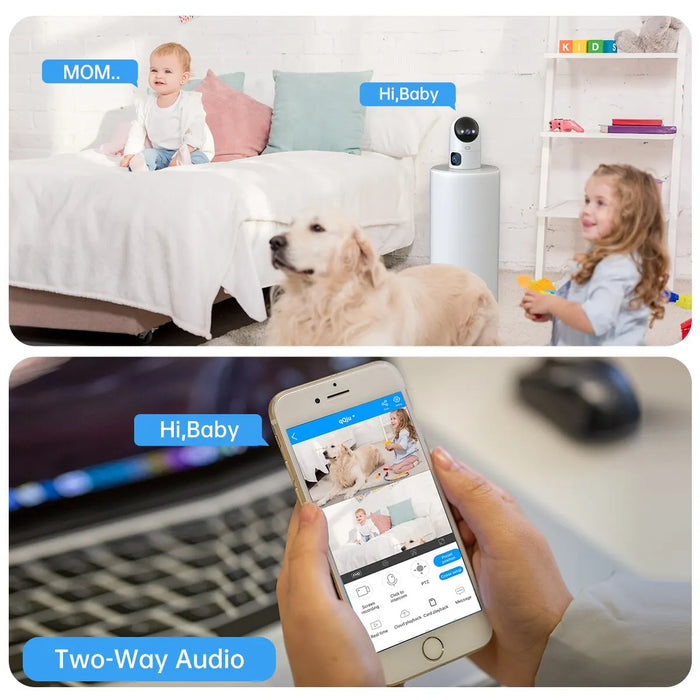JOOAN 4K PTZ IP Camera 10X Zoom Dual Lens Auto Tracking WiFi CCTV Camera Color Night Home Baby Monitor videosorveglianza