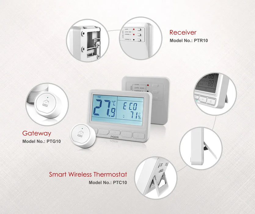 Termostato per riscaldamento WiFi wireless POER Termoregolatore intelligente regolatore di temperatura digitale per caldaia a gas pavimento caldo con Alexa