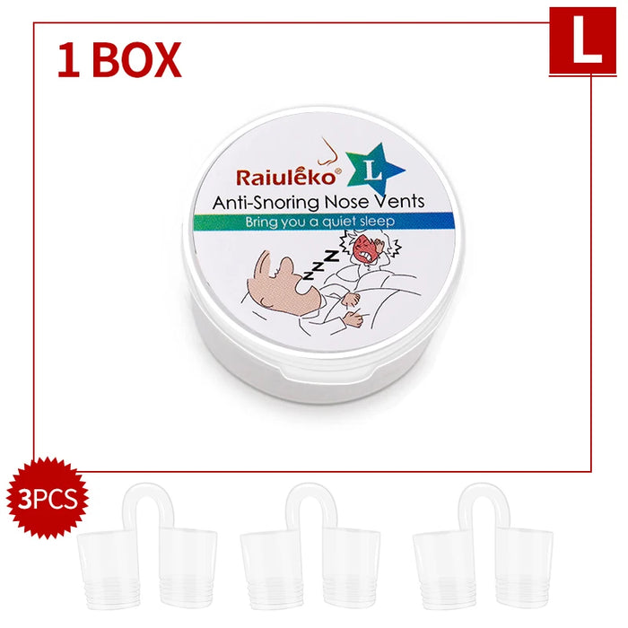 3 diverse dimensioni di dilatatore nasale anti-russamento in silicone morbido di grado medico, ventilazione facile da respirare, clip per il naso per l'aiuto del sonno