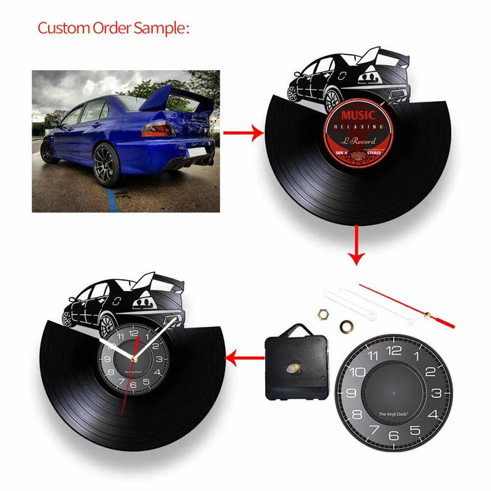Chitarra acustica Wall Art orologio da parete strumento musicale Home Interior Wall Decor vinile Record orologio da parete Rock n Roll regalo musicale