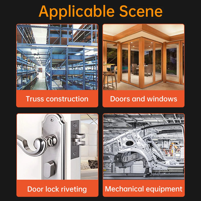 Pistola per rivetti singoli pistola per rivetti industriali Set di rivetti a mano pinza per rivetti ciechi pistola rivetti fai da te dado strumenti automobilistici