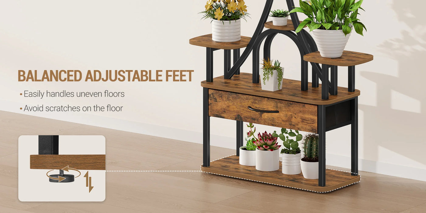 Supporto per Piante con Luce di Crescita, Espositore a 9 Livelli con 4 Luci LED R-G, Colore e Temporizzazione Regolabili, Ideale per Balcone