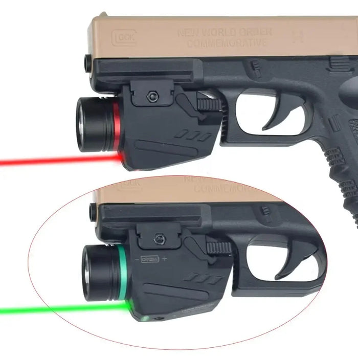 Torcia tattica a LED Mirino laser verde/rosso per mini Glock 17 19 Pistola Pistola leggera Arma Scout Luce per guida Pictinny da 20 mm