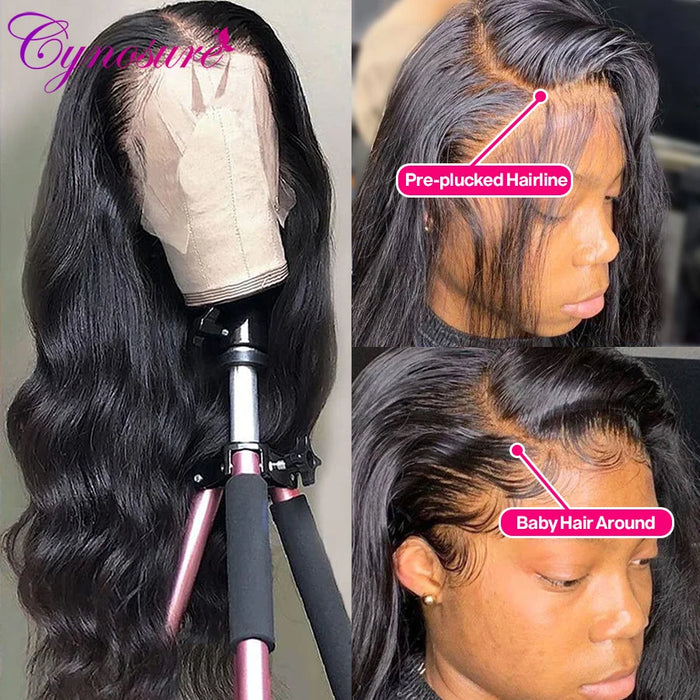 Cynosure 13x6 HD Parrucca Frontale Del Merletto Prepizzicata Glueless Parrucca Dei Capelli Umani Pronto Da Indossare 13x4 Parrucche Dei Capelli Umani Dell'onda Del Corpo per le donne