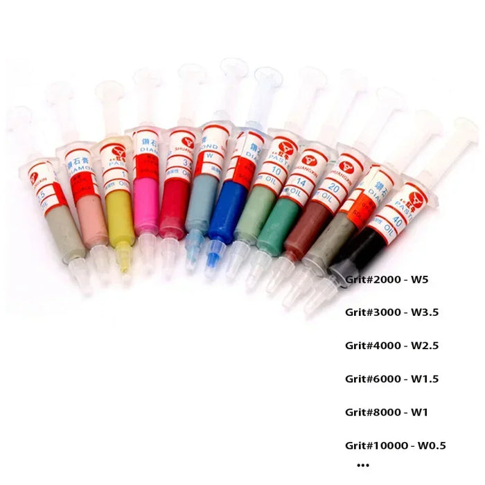 1/6/8/12 pezzi W0.5 ~ 40 Diamonde Rettifica Pasta lucidante Composto per lappatura Metallo Vetro Giada Ambra Lucidatura Utensili abrasivi