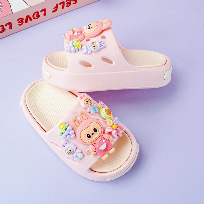 Nuove popolari pantofole in Eva versatili rosa cartone animato per ragazzi e ragazze, sandali antiscivolo con doppia suola morbida alla moda 831