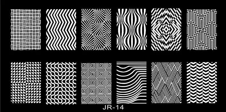 1Pc Nail Art Stamp Plate linea geometrica stampa fai da te piastra immagine 6*12CM piastra per timbratura unghie Stencil in lamiera di acciaio inossidabile JR-030