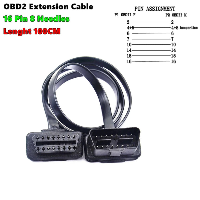OBD2 16Pin Maschio Connettore Per ELM327 Adattatore di Estensione Cavo OBD OBDII EOBD ODB2 16 Pin OBD 2 Adattatore di Apertura Cavo Femmina