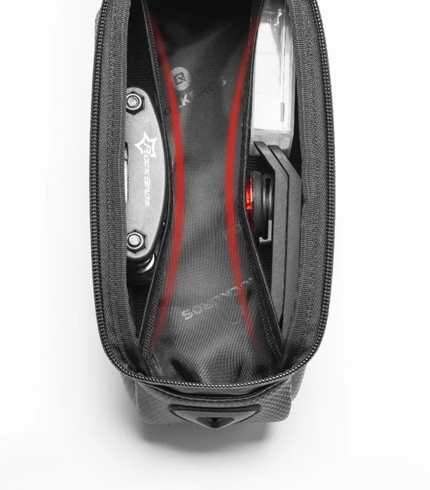 Borsa da bicicletta ROCKBROS borsa da ciclismo impermeabile con Touch Screen telaio del tubo anteriore superiore borsa da bici da strada MTB 6.5 custodia per telefono accessori per bici