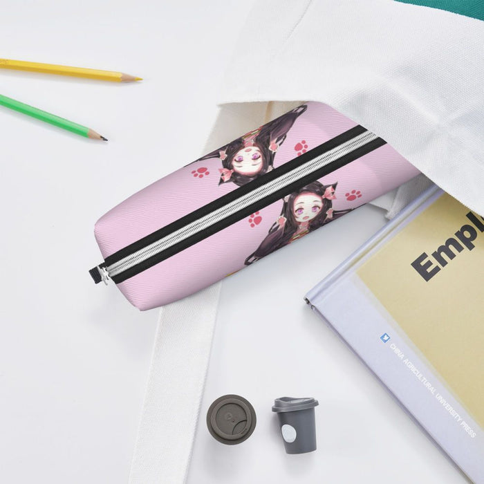 Nezuko astucci per gatti carini Cute Demon Slayer Pen Box Bag studente grande capacità studenti regali per la scuola Pencilcases