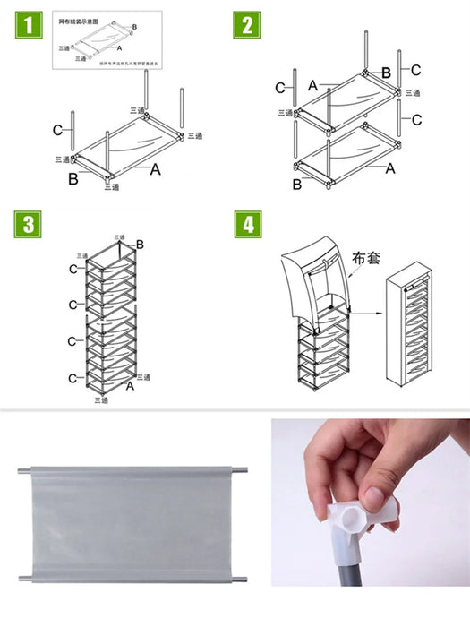 Scarpiera Organizer scarpiera antipolvere multistrato minimalista non tessuto mobili per la casa armadi salvaspazio scarpiera