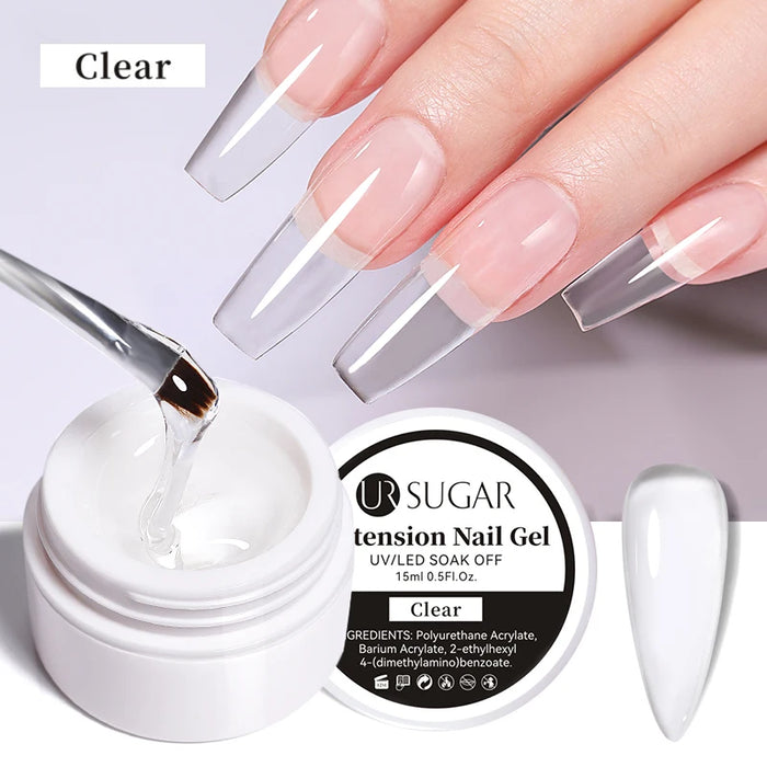 UR SUGAR 7.5ml Gel per unghie con estensione acrilica Costruzione rapida Smalto gel rosa trasparente Punte per unghie Estensione gel per unghie Nail Art Soak Off