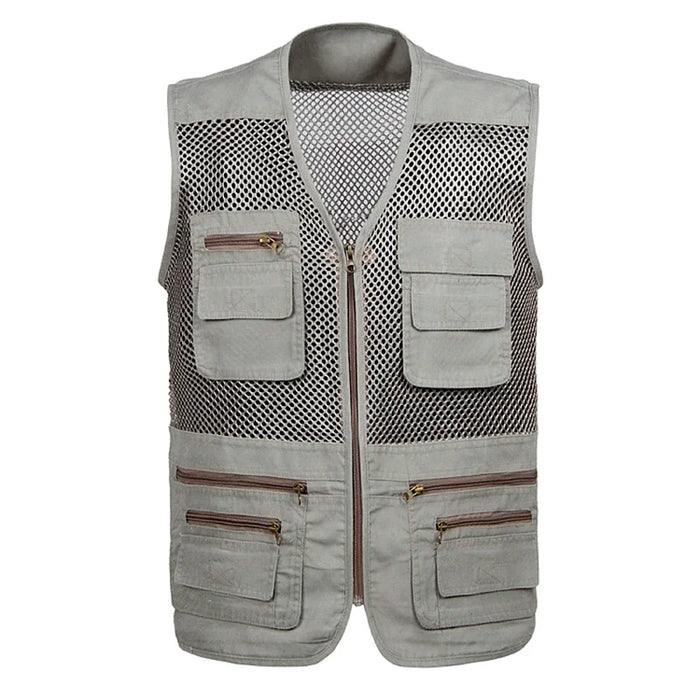 2021 uomo multi-tasca gilet classico maschio senza maniche scarico solido cappotto gilet da lavoro fotografo tattico gilet in rete giacca