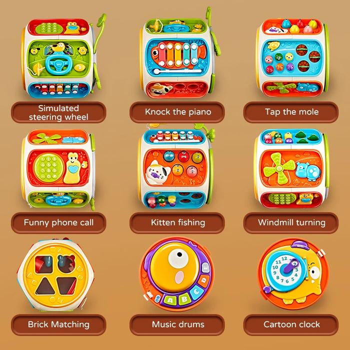 Altoparlante Mobile per musica per bambini giocattolo per cellulare con luce sonora giocattolo per lo sviluppo dell'istruzione per 12 mesi regali per bambini