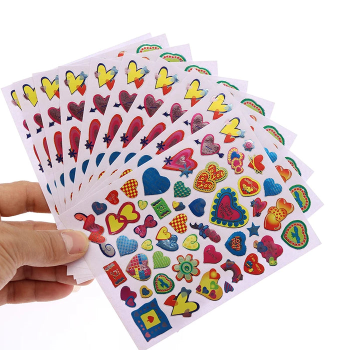 10 fogli/confezione di adesivi glitterati premio placcato oro per bambini Etichetta di elogio per madre insegnante Premio Adesivo amore stella a cinque punte