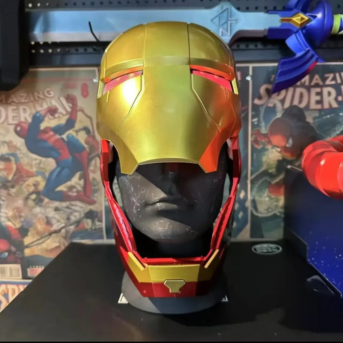 2025 New Iron Man Helmet Mk5 Jarvis Helmet Luminous Manual Opening And Closing Wearable Cool Children'S Cosplay Mask Toy Gift