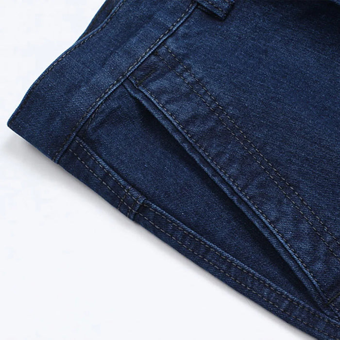 Jeans elasticizzati di nuovo arrivo per uomo Primavera Autunno Pantaloni casual in denim con vestibilità regolare in cotone di alta qualità maschile Pantaloni larghi blu scuro
