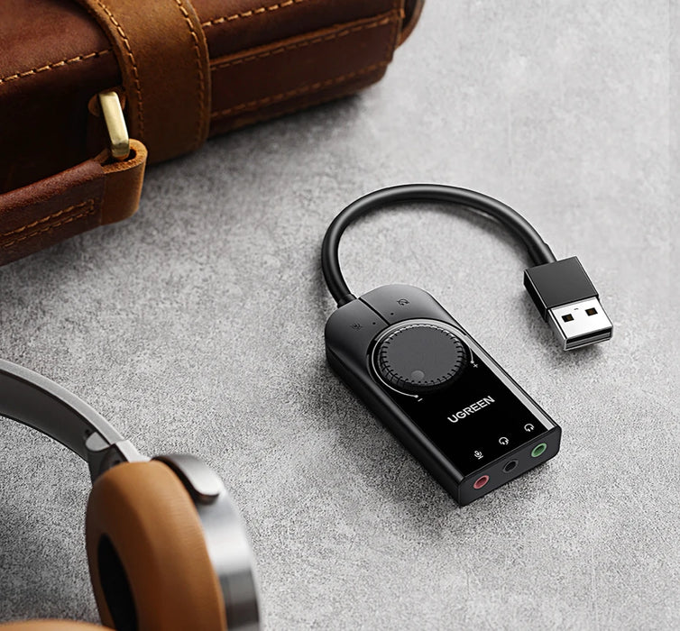 Scheda Audio UGREEN interfaccia Audio USB adattatore Audio per microfono esterno da 3.5mm scheda Audio per PC Laptop PS4 auricolare scheda Audio USB